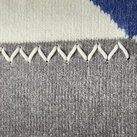 Alfred Dunner Sweater Sz Small Blue Geometric - Picture 9 of 10